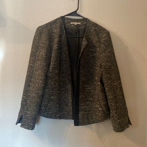 Gap tweed zip up blazer jacket size medium